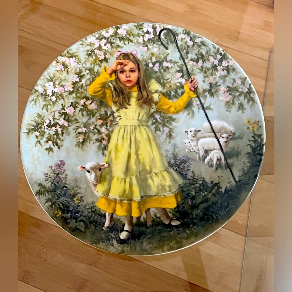 1983 "Little Bo Peep" Collectors Plate Mother Goose Series John McClelland.